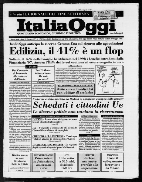 Italia oggi : quotidiano di economia finanza e politica